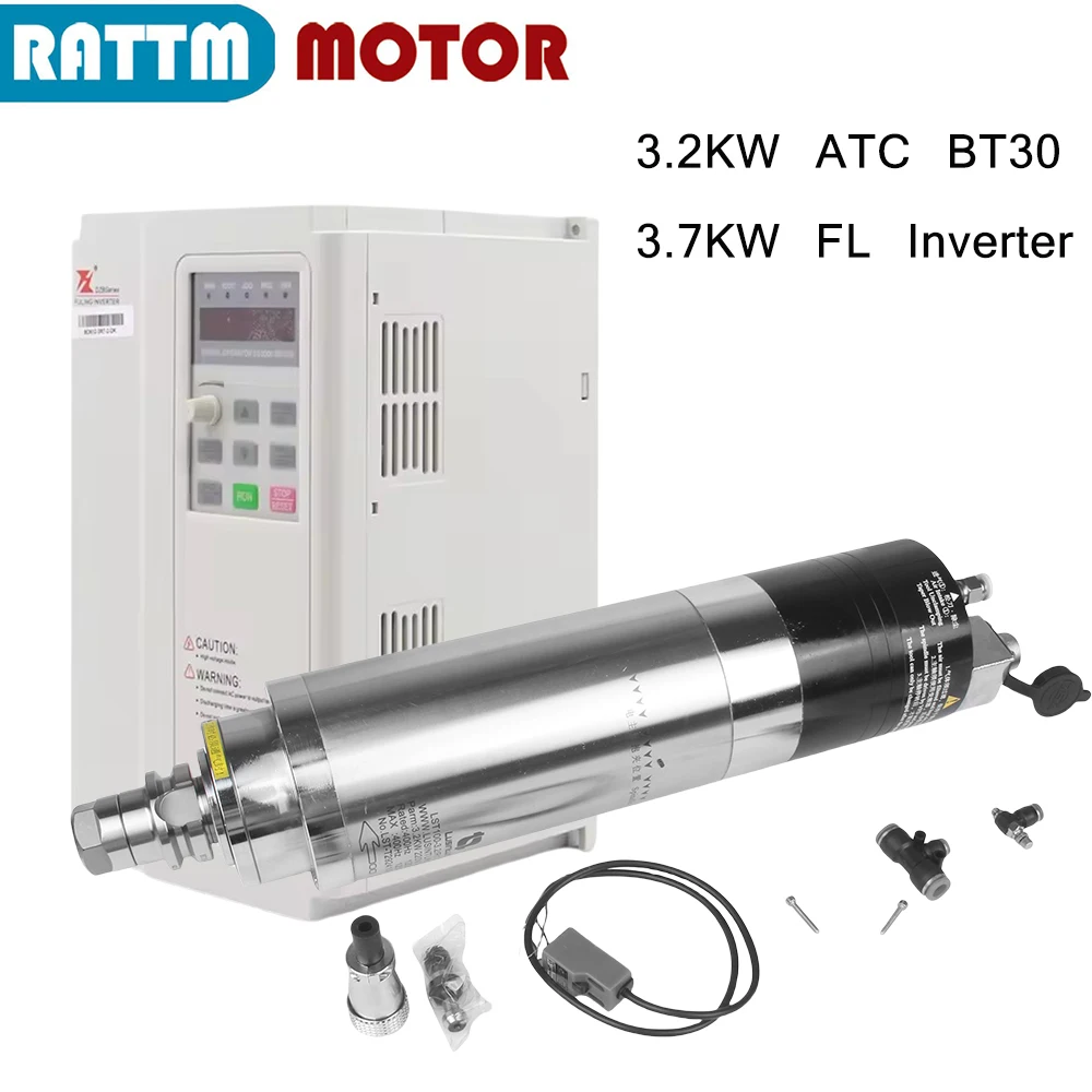 

3.2KW BT30 12000RPM Automatic tool change ATC Spindle Motor Tool Holder Water Cooling Cooled For Metal CNC Router Milling