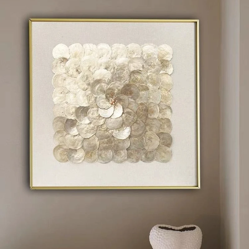 

Fritillary decorative painting retro shell porch hanging painting art soft decoration mural