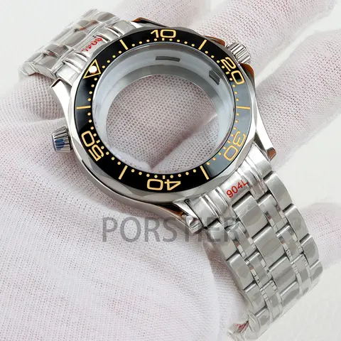 41mm 시계 케이스 NH35 및 Seamaster mod NH35 NH36 무브먼트 용 팔찌 31mm 다이얼 316L 스테인레스 스틸 방수 고품질