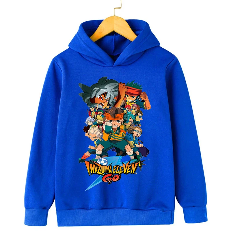 Inazuma Eleven Go Hoodie anak-anak Hoodie Sweatshirt anak laki-laki Anime Pullover hangat musim dingin Hoodie pakaian anak-anak mantel musim gugur