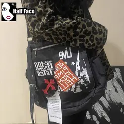 Y2K pikantne dziewczęce Harajuku Gothic Punk jedno ramię Lolita skrzyżowana, Vintage płócienne męskie kobiety miłośnicy torebek Crossbody