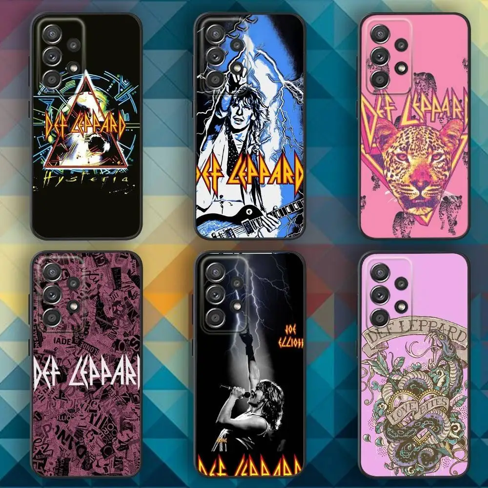 

D-Def-fs Band L-Leppard Phone Case For Samsung S25,S24,S21,S22,S23,S30,Ultra,S20,Plus,Fe,Lite,Note,10,9,5G Black Cover