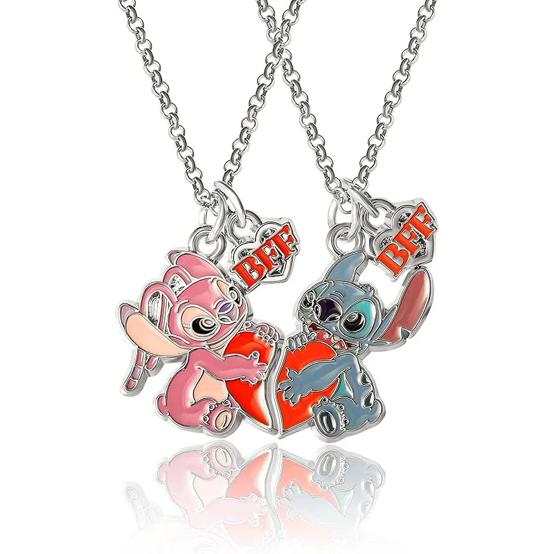 2024 Best Friends 2 PCS Cute BFF Disc Rabbit Magnetic Necklace Set For Sisters Children Jewelry Gifts