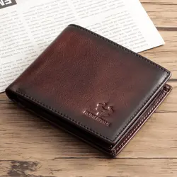 Genuine Leather Wallets for Mens Muti-Functional RFID Blocking Slim Bifold Purse with 12 Credit Card Holders