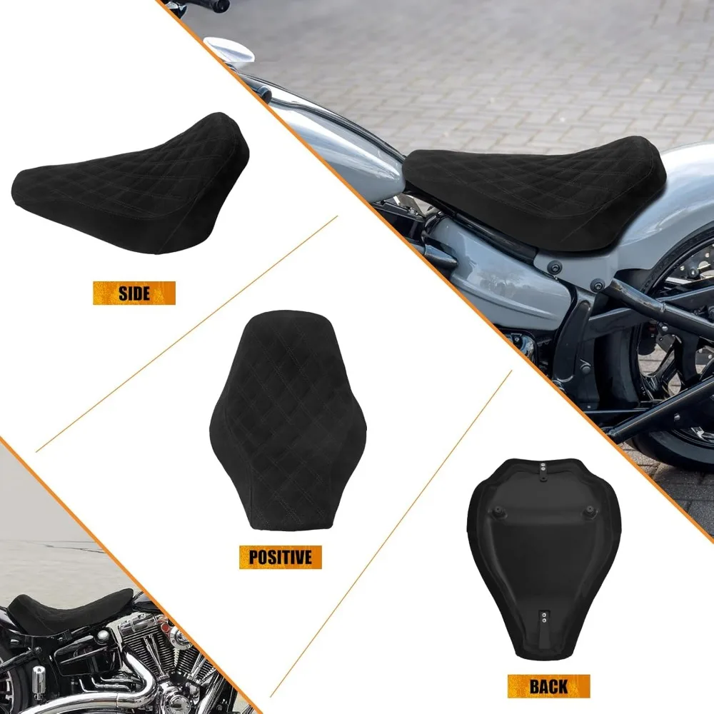 Motorrad Vorne Fahrer Leder/Wildleder Kissen Sozius Sitz Solo Sitz Fit Für Harley Softail Breakout 2013-2017 Rocker 2008-2017