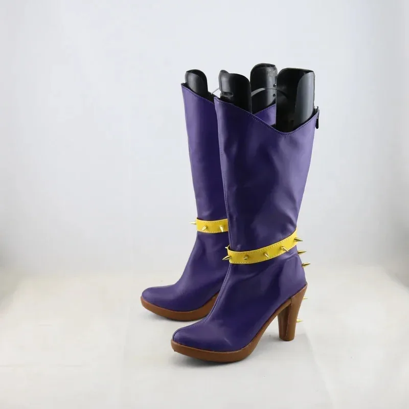 

Anime Equestria Girls Adagio Dazzle Cosplay Costume Shoes Handmade Purple Faux Leather Boots
