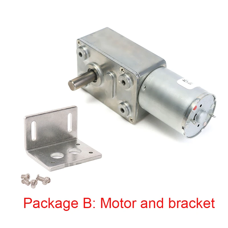 JGY370 DC 6V 12V 24V Schneckengetriebe-Untersetzungsmotor + Halterung + Geschwindigkeit + Controller + Netzteil Metallgetriebe Schnecken-Turbo-Getriebemotor 1,2-25 kg – Detail 6