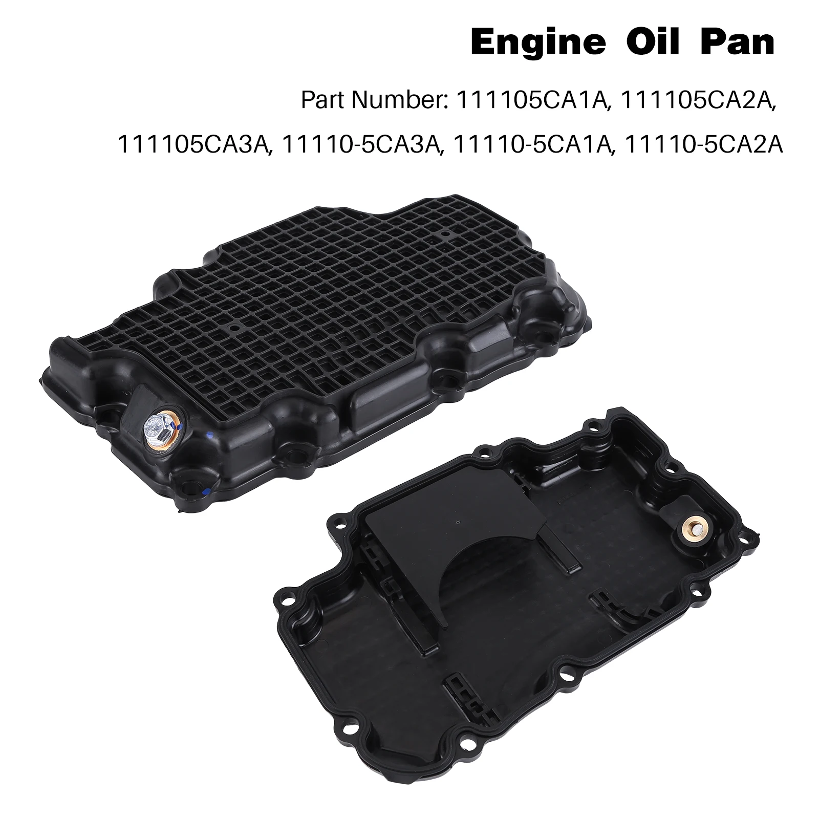 Engine Oil Pan Lower Compatible for Infiniti 16-20 Q50 17-19 Q60 3L 2WD Only 11110-5CA2A