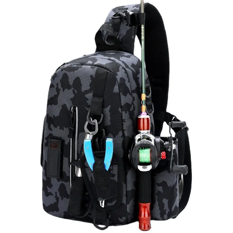 

Fishing Sling Bag Tackle Storage Shoulder Lure Backpack Multifunctional Portable Waterproof Large Capacity Outdoor Equipment