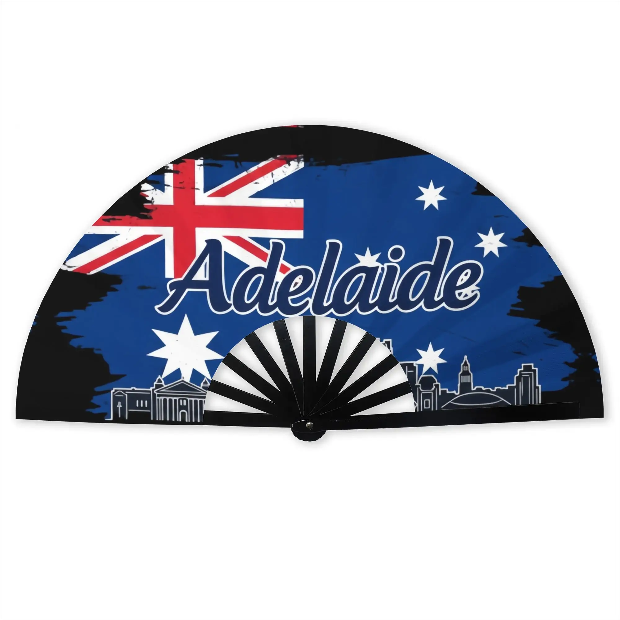 Adelaide Australia Skyline Flag Folding Hand Fan  Polyester Fabric Fan Fashion Summer Accessory Decorative Fans