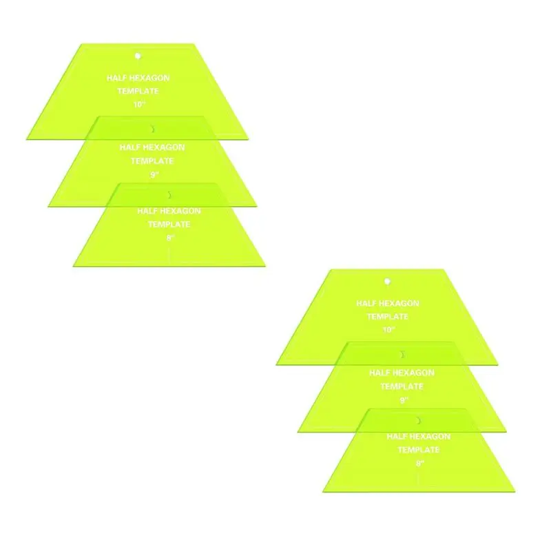 

LIKE WISH 6Pcs Half Hexagon Quilting Template Acrylic Quilting Template Ruler 8 9 10 Inch Quilt Rulers For Quilting