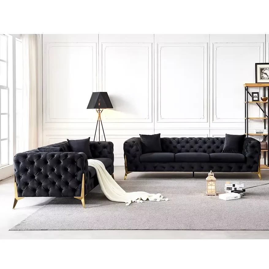 Contemporary Luxury Living Room Sofa Set Velvet Fabric Cover 321 Combination Sofas Villa Apartment Hotel Living Room Furniture