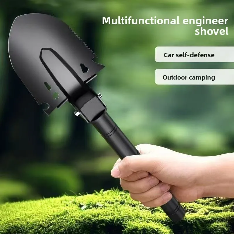 Outdoor thickened multi-function engineer shovel with coass camping fishing scarifying exploratio portable digging shovel