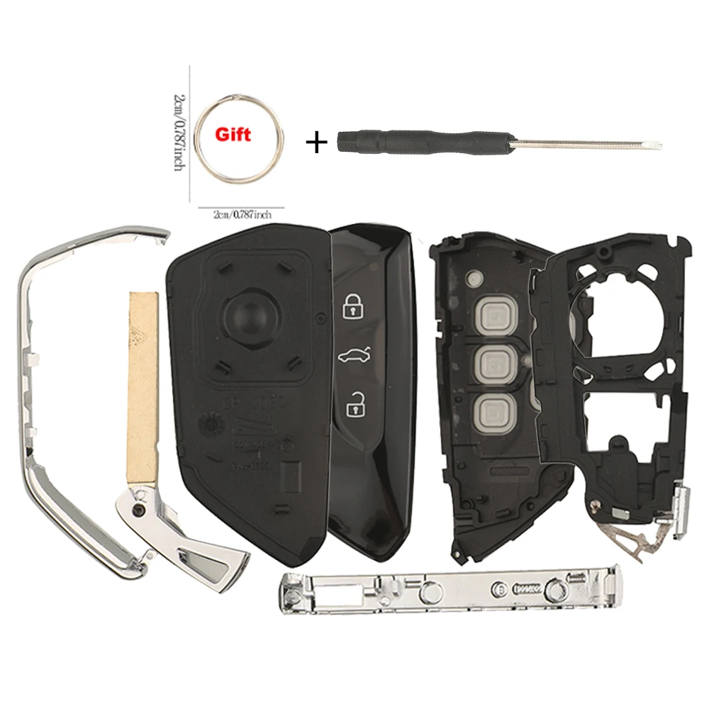 Jinyuqin 3BNT Fernbedienungs-Schlüsselgehäuse für Volkswagen Golf 8 Cupra Tarraco Gti Mk7/8 Skoda Octavia Seat Leon Smart Card Gehäuse KD HZ/ZB25