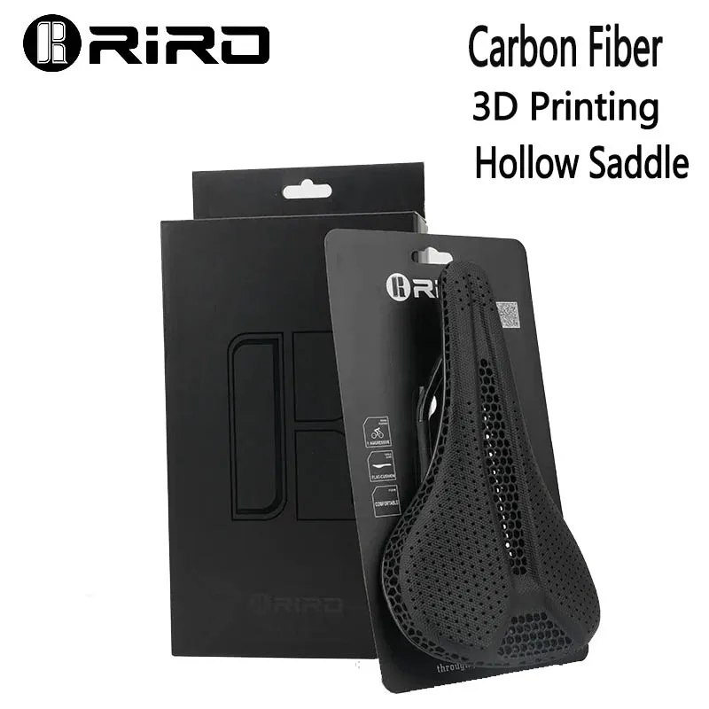 

RIRO Carbon Fiber+TPU 3D Printing bicycle Saddle Highway for MTB Racing Saddle Bicycle Cushion Bicycle Seat Accessories