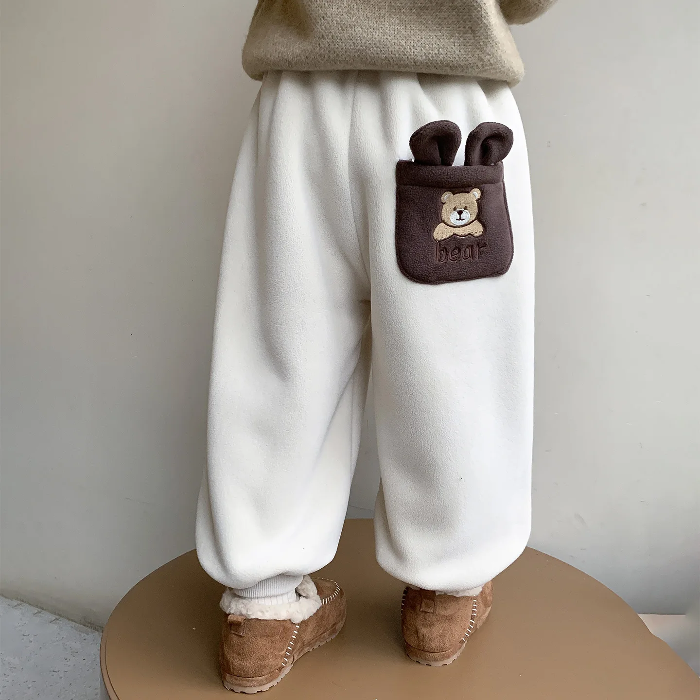 

Children's Girls Harem Pant New Bear Printed Thicken Kids Baby Girls Jogger Pant Elastic Waist Toddler Girls Warm Winter Pant