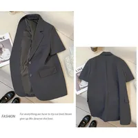 FANAN, chaqueta elegante Vintage de Color sólido para mujer, nuevo coreano, Blazers holgados de un solo pecho, abrigo para mujer, chaqueta elegante de oficina 2025