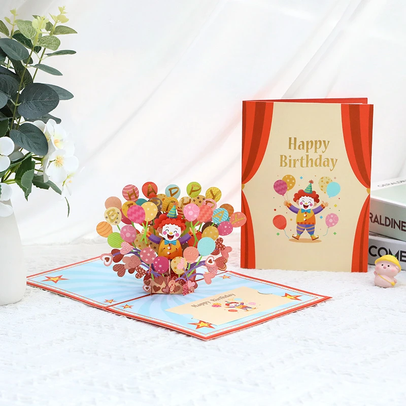 

3Pcs New Creative 3D Greeting Card, Birthday Gift with Envelope, Blessing Message, Handwritten Card