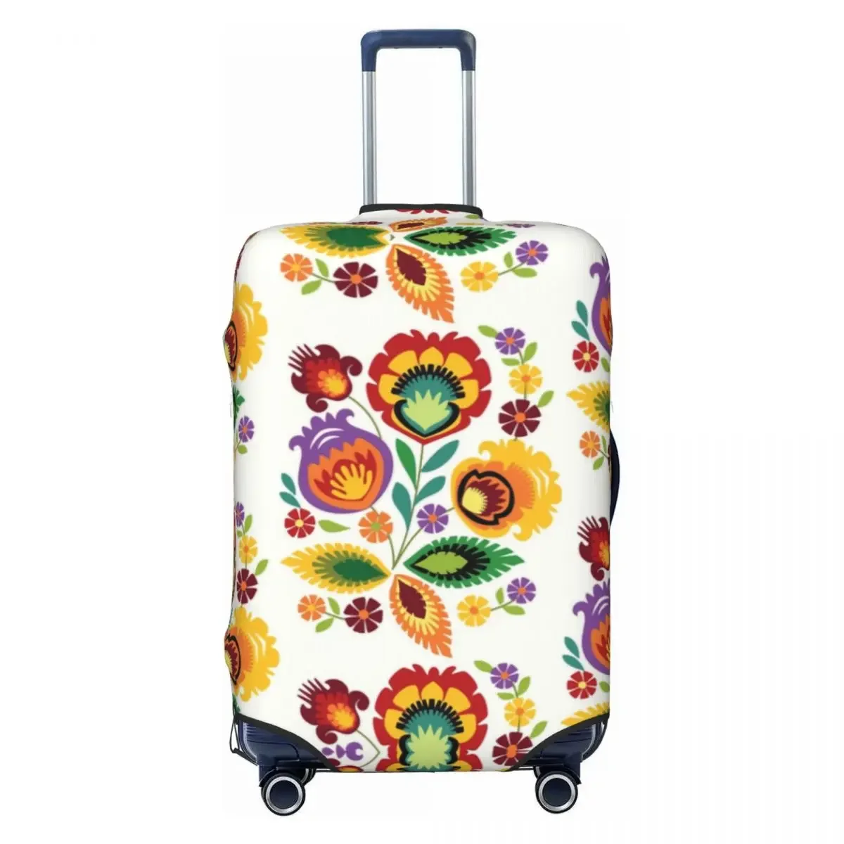 Custom Polish Folk Flowers Luggage Cover Protector Fashion Poland Floral Art Travel Suitcase Covers for 18-32 Inch