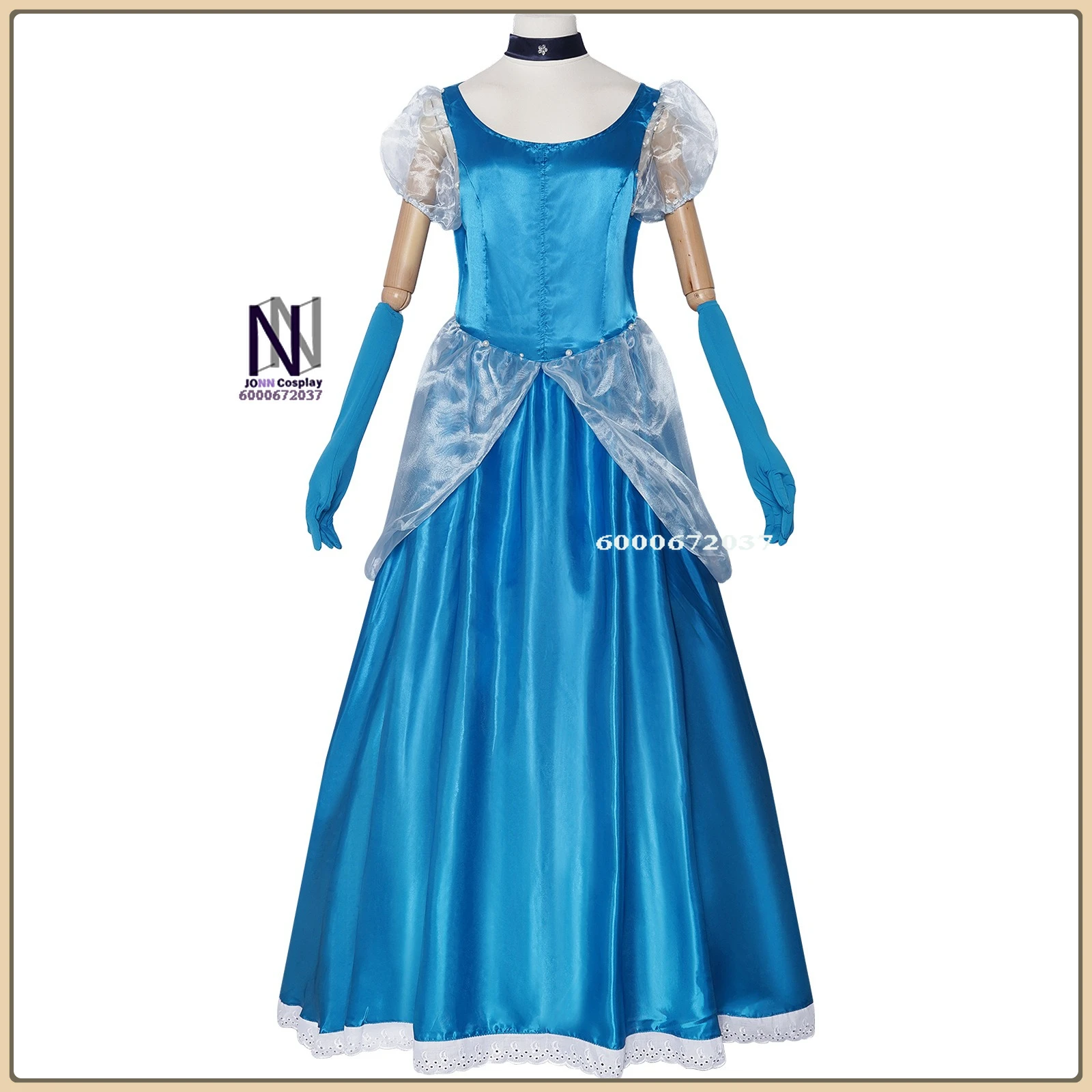 

Anime Character Cosplay Costume Cute Blue Princess Stage Dress Full Set Halloween Party Suit Anime Outfit (Female Adult/Kid)