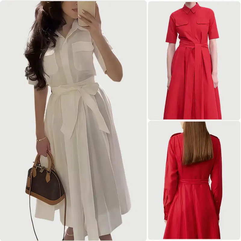 لون نقي irt حزام الخصر الوقوف طوق مرونة الخصر ألف خط الدكتور العادية Sve تنورة Sle المرأة الدكتور البوليستر النسيج