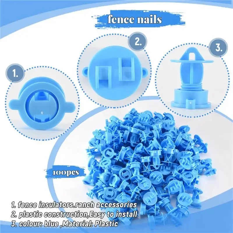 yesABDR-100Pcs Electric Fence Wire Insulators Pulse Electronic Fencing Accessories Middle Pole Insulator