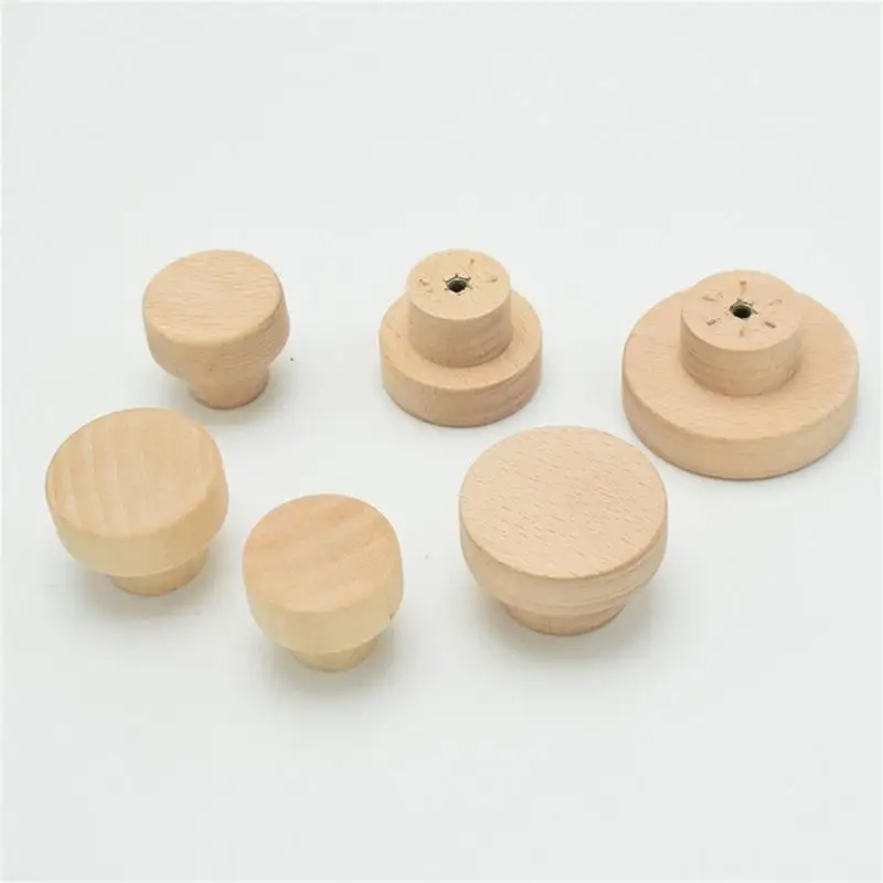 

652F 10Pcs Round Drawer Pulls Handles Single Hole White Embryo Handle for Closet