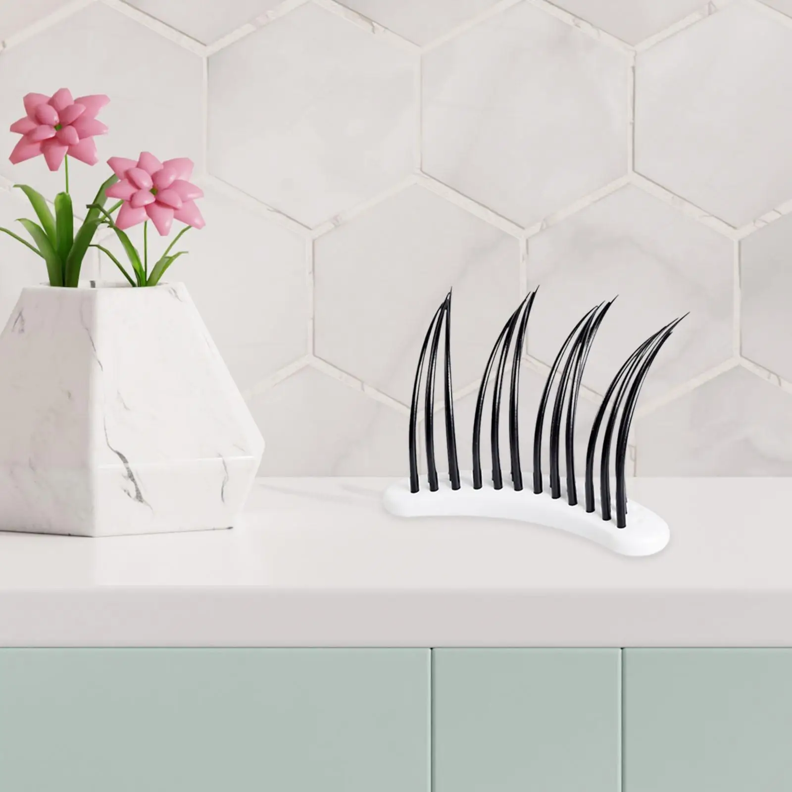 Model rzęs silikonowy, pomoc dydaktyczna, narzędzie do ćwiczeń wielokrotnego użytku z podstawką, narzędzie demonstracyjne do ćwiczeń przedłużania rzęs dla salonu.