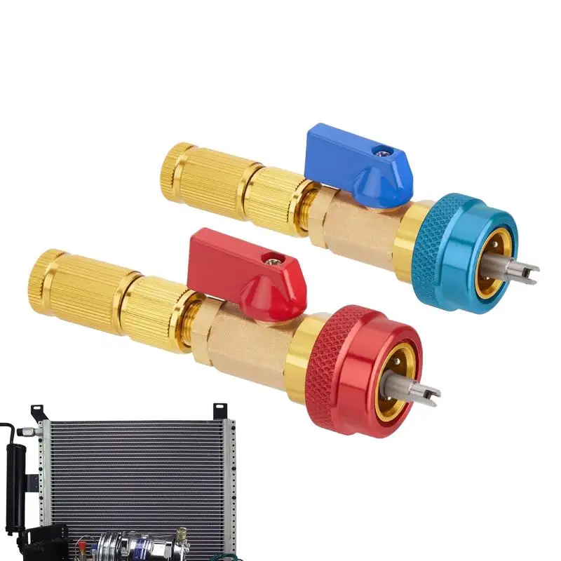 

Valve Core Removal Tool Air Conditioning Valve Core Remover Installer 2pcs Valve Core Repair Tool High Low Pressure Removing