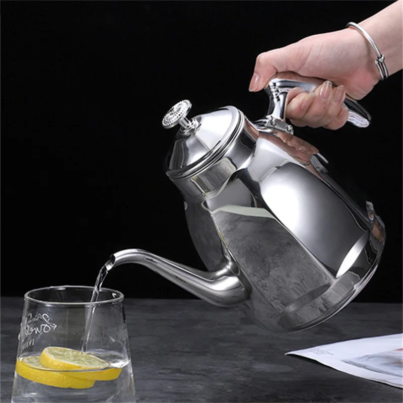 1.5L Octagonal Tea Kettle with Filter Stainless Steel Teapot Coffee Pot Fit Gas Stove Electric Ceramic Cooktop Home Camping