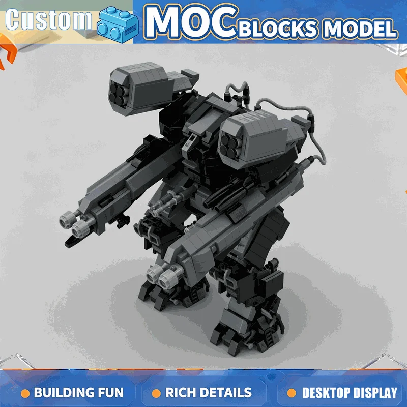 1272PCS MOC Mechanic Combat Robot Warrior Battle Mech Model Custom Puzzle DIY Creative Assembly Building Blocks Toy Gift Display