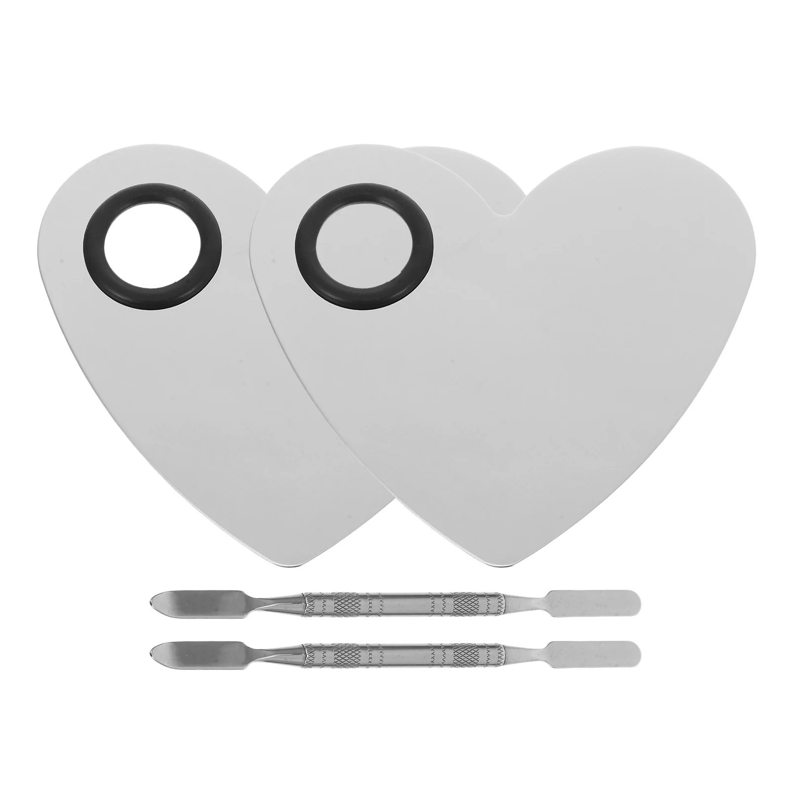 

2 Sets Stainless Steel Makeup Palette Ring Nail Art Tool Manicure Mix Color Plate Easy Clean Practical FunctionDIY