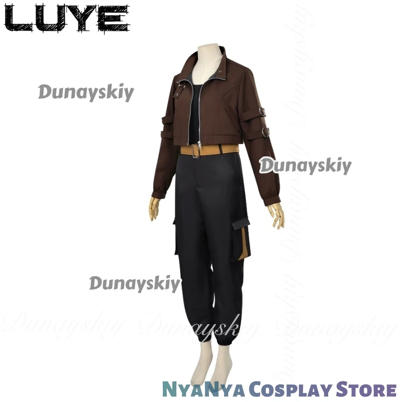 A lenda de Hei II Anime Luye ssiIrmã sênior de Hei com a jaqueta marrom com a trança torcida ssiTraje todo em conjunto