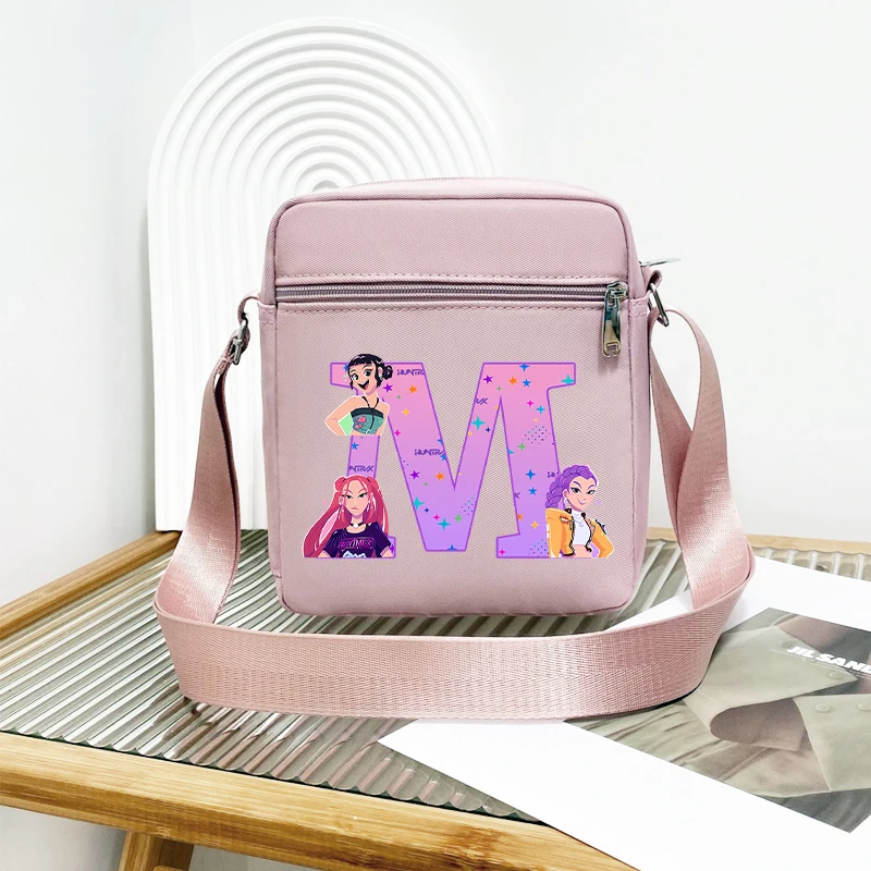 

K-pop Demon Hunters нейлоновая сумка на плечо для женщин аниме модные сумки через плечо с буквенным принтом портативная сумка для хранения телефона подарок