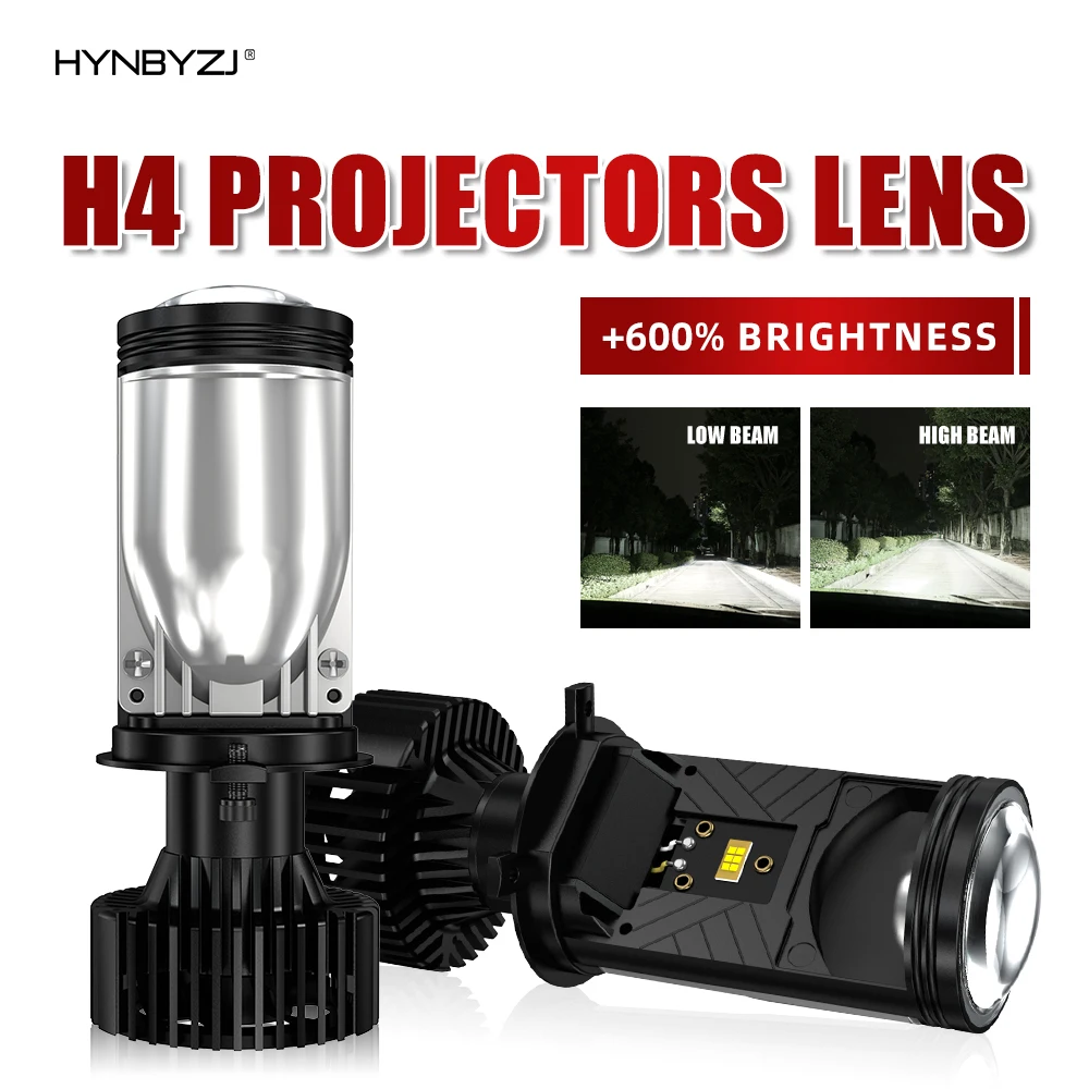 

HYNBYZJ H4 Turbo Fan H4 LED Headlights Car Mini Projector Lens Super Bright 120000LM High Low Beam Car Motorcycle LED Lamp Auto