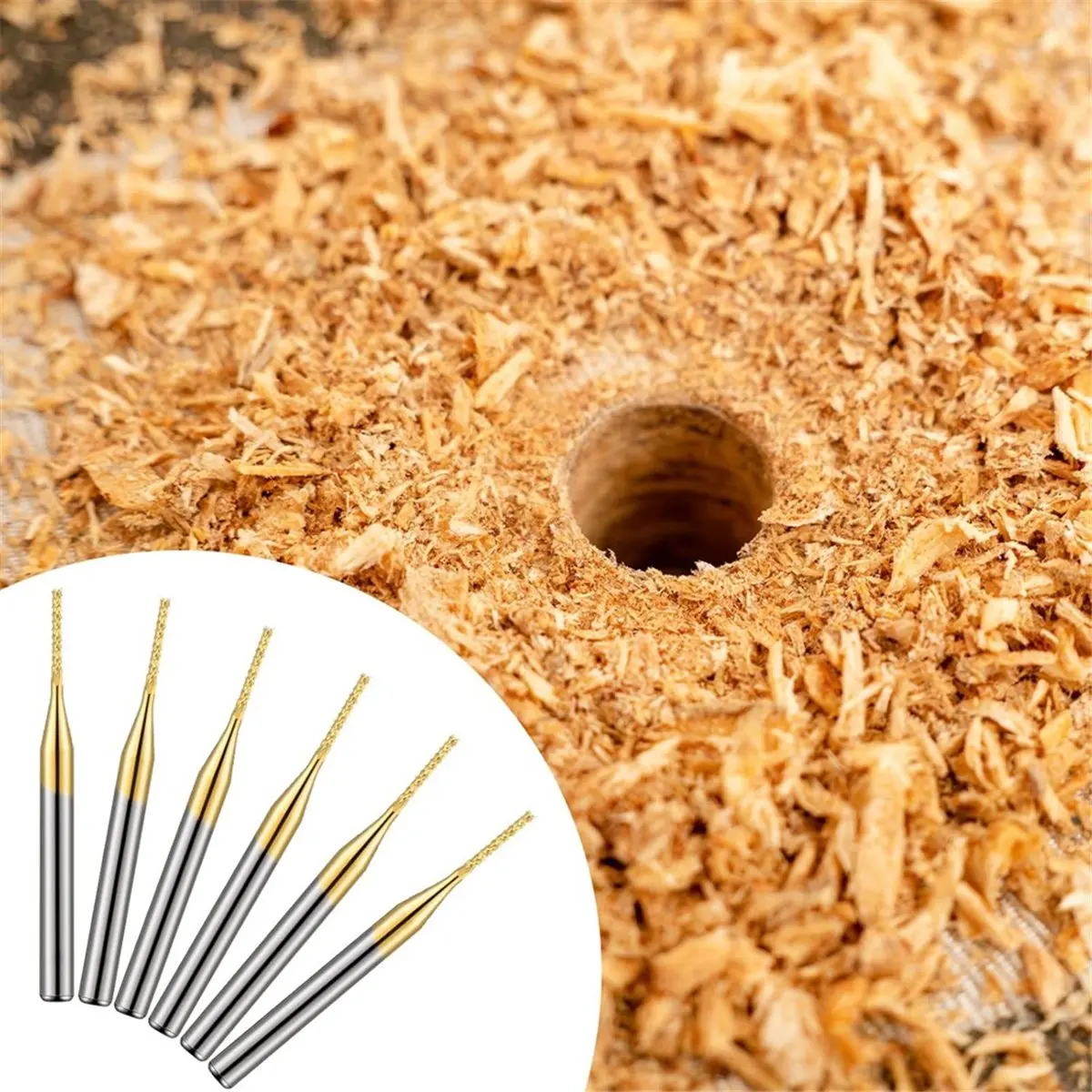 T32C New 20 Pcs 1/8 Inch 1mm End Mill Bits Titanium Coat Carbide Engraving Milling Cutter CNC Router Bits for PCB Machine