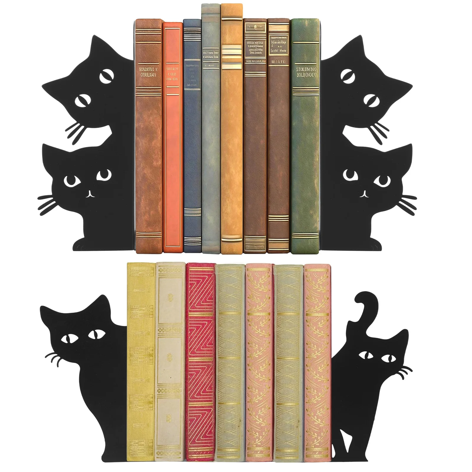 

Набор из 4 черных железных подставок для книг в форме кошачьих лапок, подарок для любителей книг, для тяжелых книг, для дома и офиса