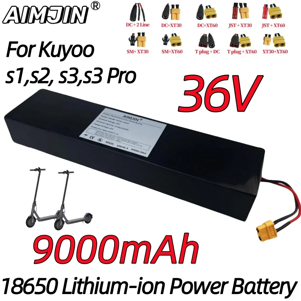 

36V 9000mAh 10S3P 18650 rechargeable lithium-ion battery 500W built-in BMS Suitable for KUGOO S1, S2, S3 Electric Scooters