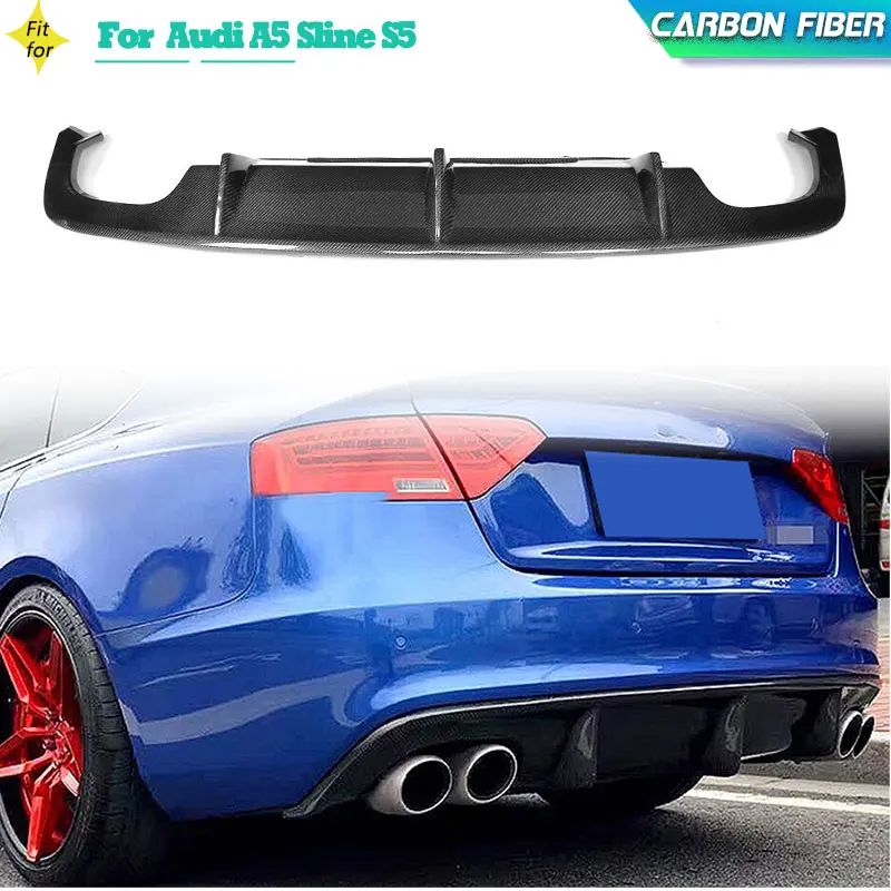 Carbon Fiber Rear Bumper Diffuser Lip for Audi A5 Sline S5 Sedan Convertible Coupe 2012-2016 Non Standard Rear Diffuser FRP