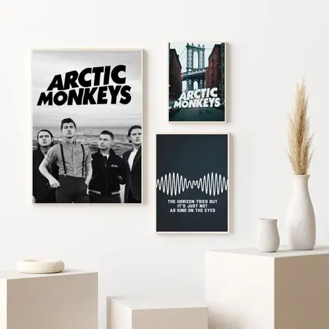 1 st Black Arctic Monkeys AM-poster Självhäftande konstposter Vattentät pappersklistermärke Kaffehus Barrum Väggdekor 10 best sales Arctic Monkeys-klistermärken - №6