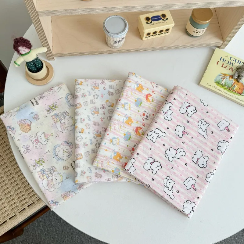 

0.5/1/2 Yard 100% Cotton Kawaii Pink Series Cartoon Animal Printed Fabric Perfect for DIY Clothing,Homewear,Tablecloths,Curtains