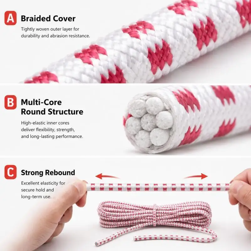 1~3 Rollen 2~15 m rundes elastisches Band, 2,8 mm, superelastisch, starke Elastizität für DIY, handgefertigtes Springseil, Heimnähen, DIY – Detail 3