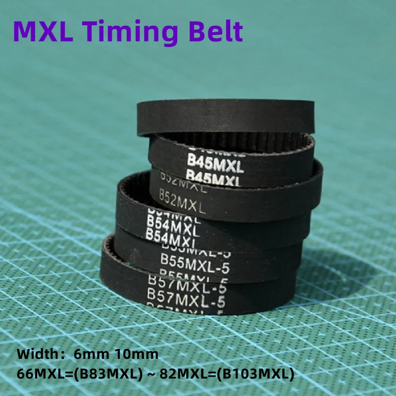 1Pc Width 6/10mm MXL Rubber Trapezoid Tooth Timing Belt B83 B84 B85 B86~103MXL Synchronous Belts