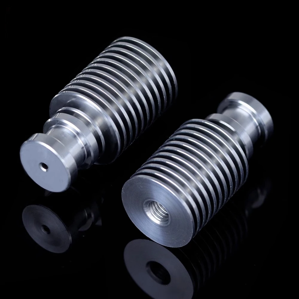 1/2pcs 1.75mm Straight Throat Heat Insulator - Aluminum Alloy Radiator for E3D V6 Hotend & VORON2.4 3D Printer Extruder