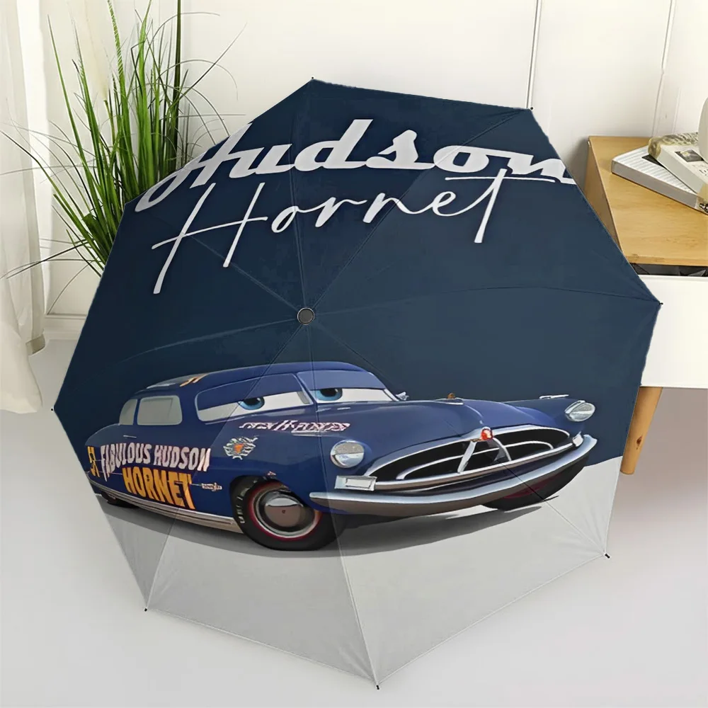 

Автоматический складной зонт Disney Cars Fabulous Hudson Hornet, ветрозащитный и водонепроницаемый дорожный зонт с милым мультяшным принтом автомобиля, портативный