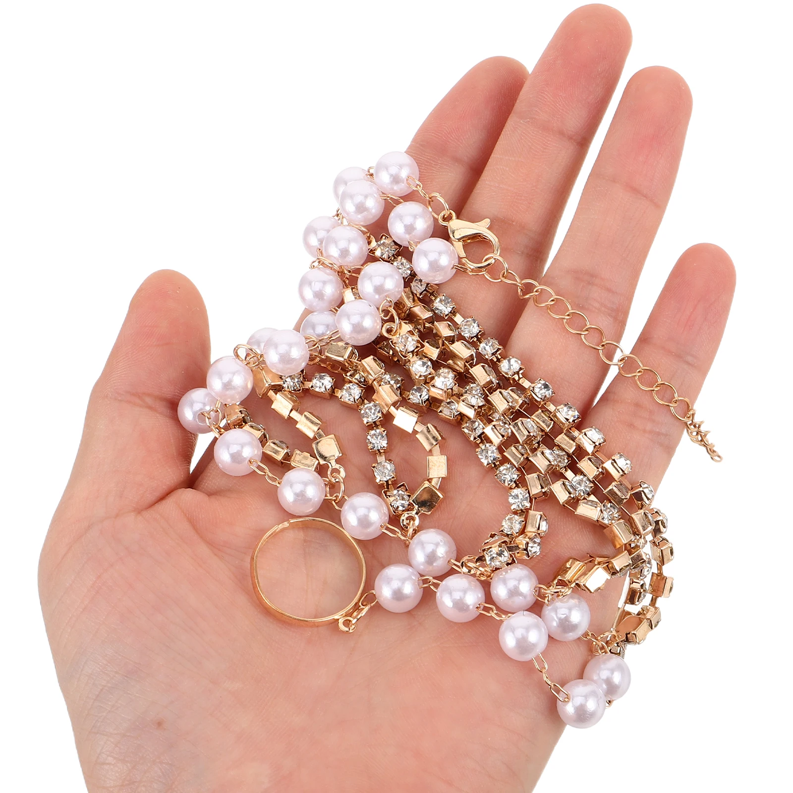 

Pearl Rhinestone Tassel Anklet Multilayer Barefoot Sandals Wedding Beach Foot Jewelry Dangle Pendant Chain