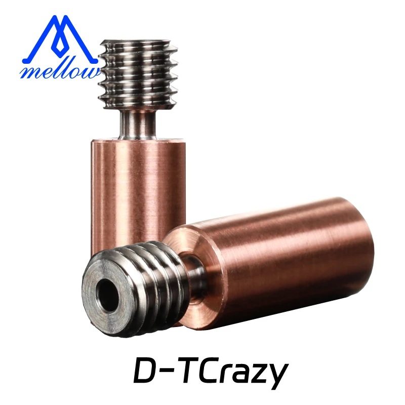 

MellowNF D-TCrazy Kraken Heat Break Titanium&Copper 3D Printer All-Metal Nozzle Throat For Chimera Extruder HOTEND Heater Block