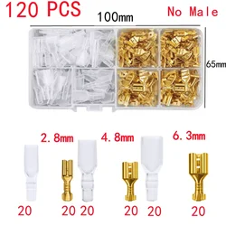 120pcs Box-Packed,Gold/Silver Crimp Terminal,Female 2.8/4.8/6.3mm No Male,Wire Connector,Electrical Terminals