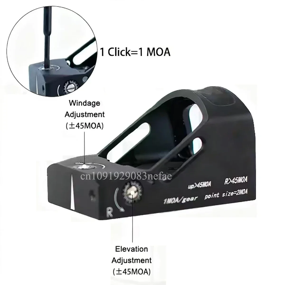Original HOW*E 1x24mm Sight Tactical 2 MOA Green Red Dot Reticle Illumination Real 1X Scope RM Footprint with Shake Wake