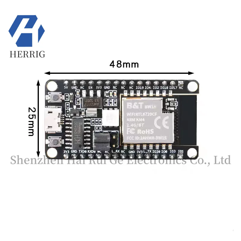 WiFi Bluetooth baja energía 4,2 módulo BW15 Placa de desarrollo RTL8720CF Chip BW15-Kit Placa de desarrollo